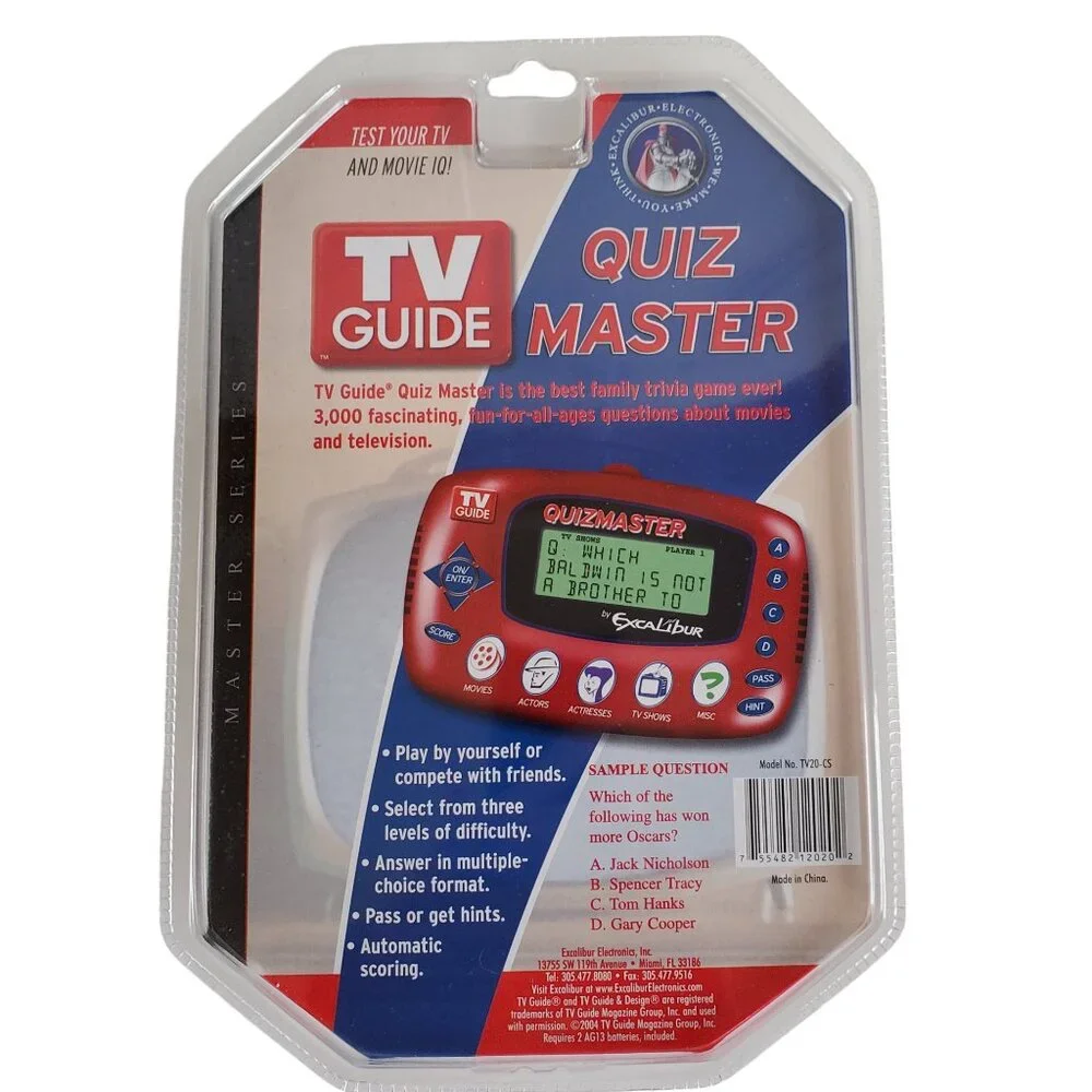 TV GUIDE 2004 Quiz Master Handheld Electronic Game by Excalibur Trivia Movies